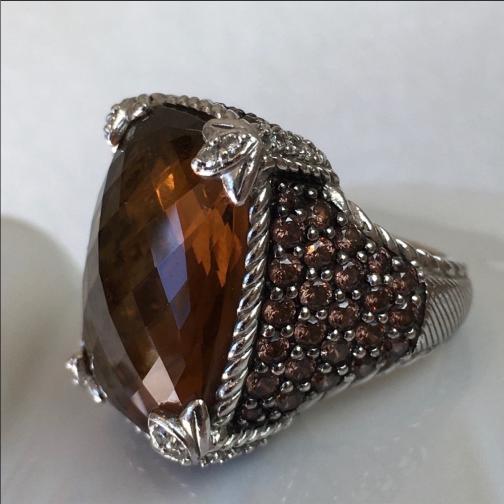 Judith Ripka Monaco Ginger Quartz Ring Size 5